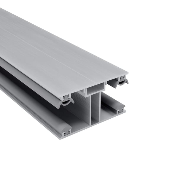ECO Mittelprofil 16 mm Aluminium blank mit grauen Dichtungen, Hauptansicht