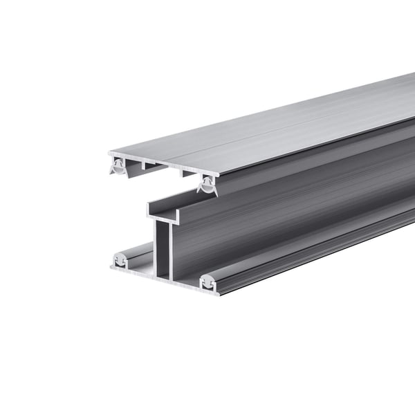 Aluminium Mittelprofil blank, 16 mm, ohne Dichtungen, schraeg von oben