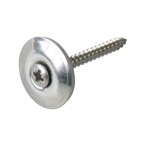 Edelstahlschraube mit blankem Tellerkopf und Torx-Antrieb, freigestellt