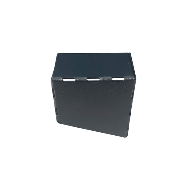 Endkappe CUBE Aluminium Anthrazitgrau RAL 7016, Vorderansicht mit Stanzungen