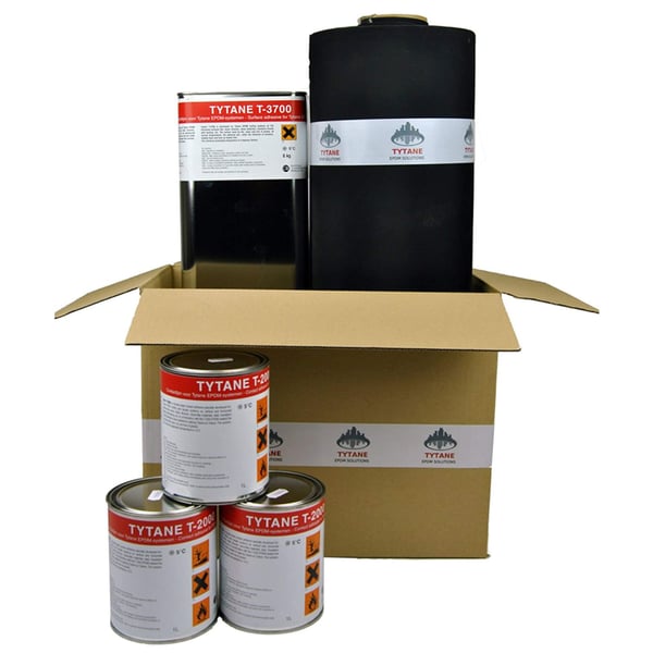 EPDM Dachfolie Sparpaket, schwarze Tytane Folie und Tytane Kleber in Karton