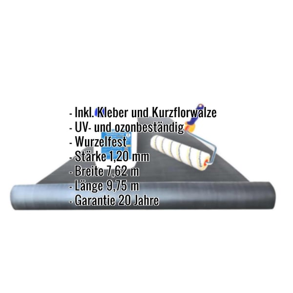 EPDM Dachfolie | Sparpaket | Stärke 1,20 mm | 8,75 x 5,03 m