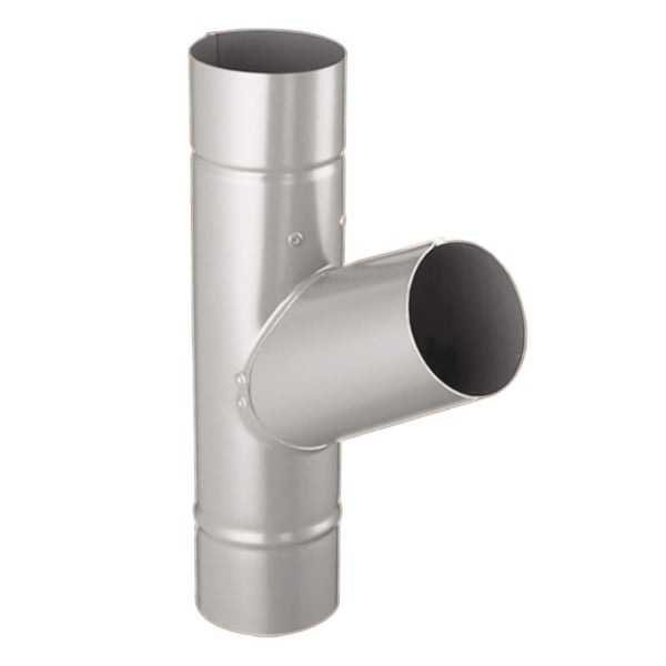 Fallrohrabzweig 60 Grad aus Stahl in Graualuminium RAL 9007, Hauptansicht