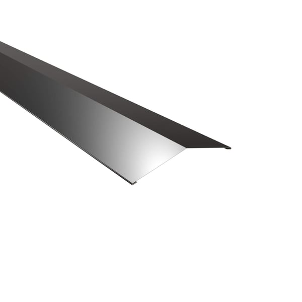 Firstblech flach Tiefschwarz RAL 9005, 0,50 mm Stahl, 150 Grad Winkel