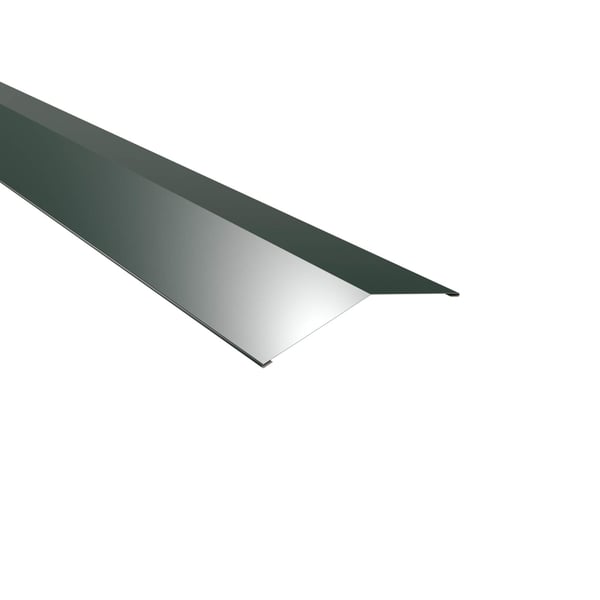 Firstblech flach Aluminium Moosgrün, 0,70 mm, 150 Grad Winkel, Hauptansicht