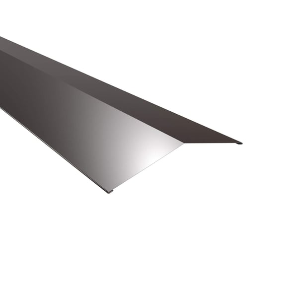 Firstblech flach, schokoladenbraun (RAL 8017) aus Stahl, 0,63 mm stark, 25 µm Polyester beschichtet