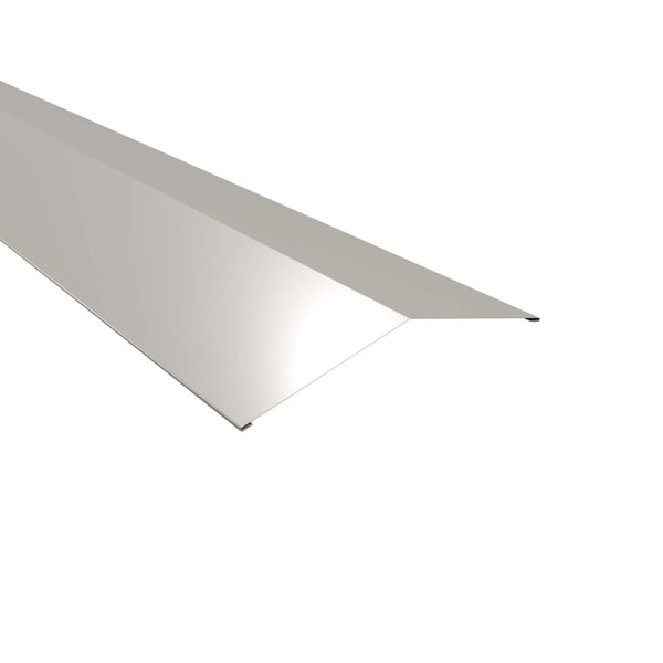 Firstblech flach, Grauweiß RAL 9002, 0,63 mm Stahl, 25 µm Polyesterbeschichtung, Hauptansicht