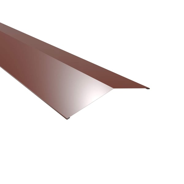 Firstblech flach Aluminium Rotbraun RAL 8012, 19,8 x 19,8 cm, 150 Grad Winkel, Hauptansicht