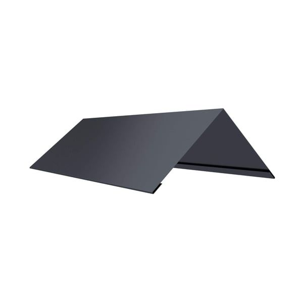 Firstblech flach Graphitgrau RAL 7024, 0,50 mm Stahl, 140 Grad Winkel, freigestellt