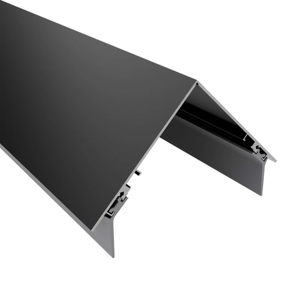Firstprofil aus Aluminium, dunkelgrau, VLF, Hauptansicht mit Unterkonstruktion