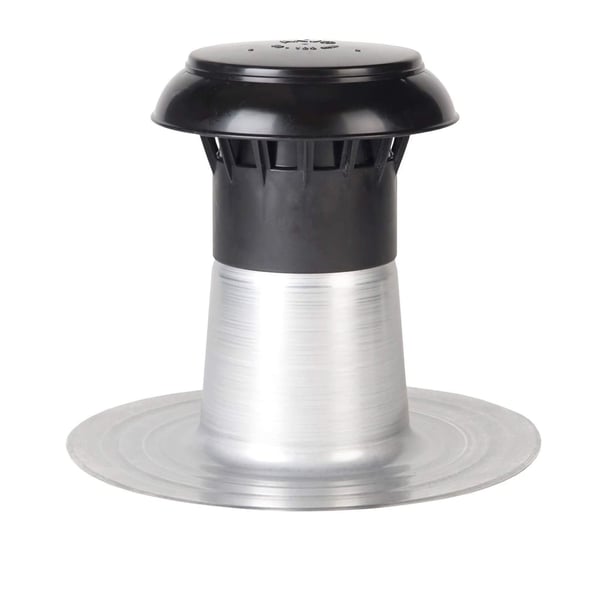 Flachdachentlüfter von DACHPROTECT, Aluminium und Kunststoff, schwarz und silber-metallic, Hauptansicht