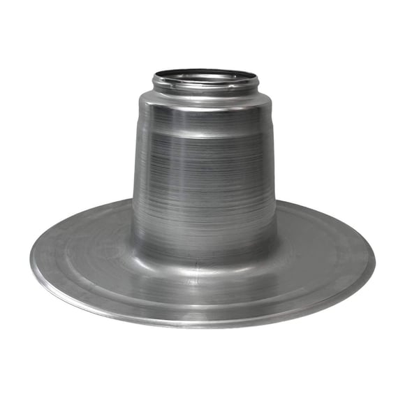 Flachdachentlüfter DACHPROTECT, silber-metallic Aluminiumsockel mit breitem Flansch, Seitenansicht