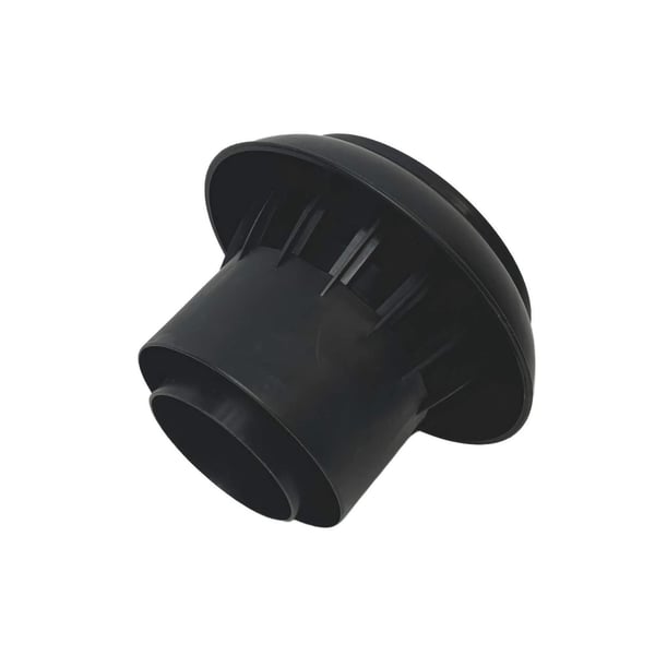 Flachdachentlüfter DACHPROTECT, schwarze Kunststoffhaube mit Lüftungsschlitzen, Detailansicht