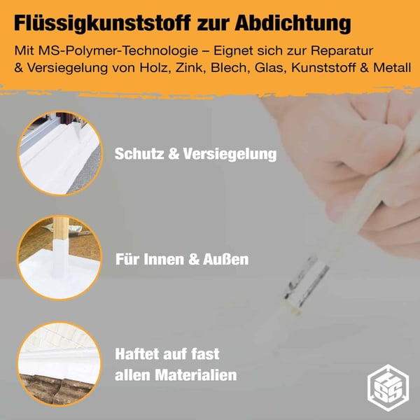 Flüssigkunststoff zur Abdichtung, Anwendungsbeispiele für Schutz und Versiegelung, für Innen und Außen