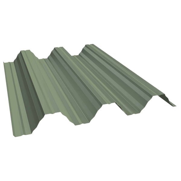 Hochprofil T92P Dachblech Resedagrün (RAL 6011) aus 0,50 mm Stahl, Hauptansicht der Profilstruktur