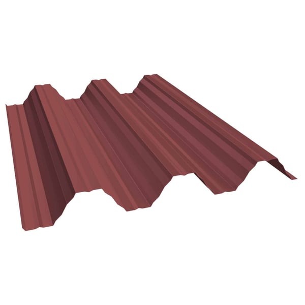 Hochprofil T92P Dachblech Kirschrot, 0,75 mm Stahl, Hauptansicht der Profilstruktur