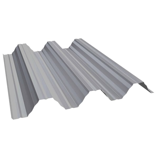 Hochprofil T92P Dachblech aus Stahl, 0,75 mm, Weißaluminium RAL 9006, 25 µm Polyesterbeschichtung