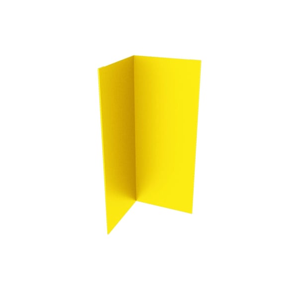 Innenecke aus Stahl, Rapsgelb RAL 1021, 0,50 mm Stärke, Polyesterbeschichtung