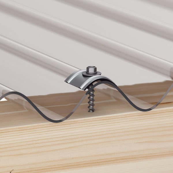 Aluminium Kalotte Profil 130/30 blank mit Schraube auf Lichtplatte montiert
