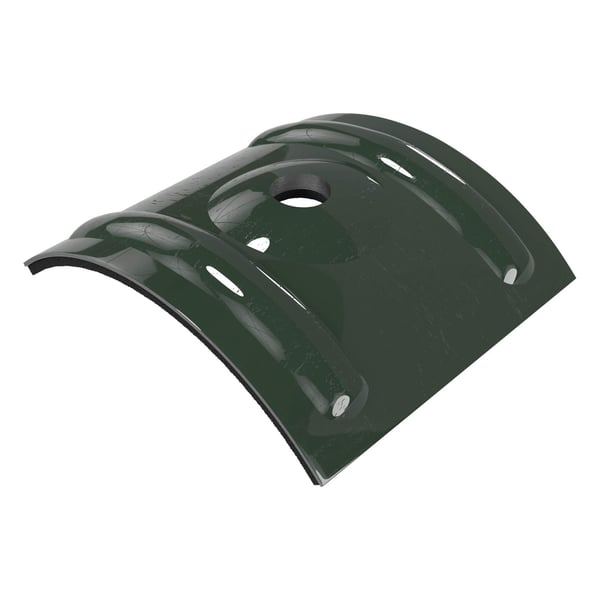 Kalotte Profil 18/1064 aus Aluminium in Chromoxidgrün (RAL 6020) mit Bohrung, Hauptansicht