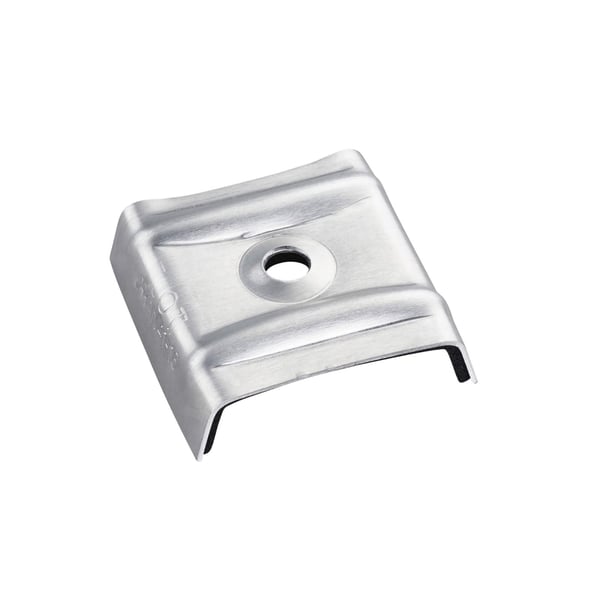 Kalotte Profil 183/40 aus blankem Aluminium mit zentraler Bohrung und Scobalit Logo