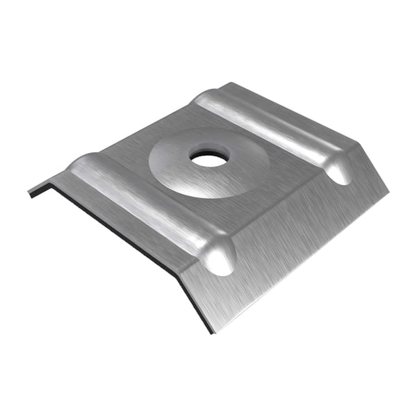 Kalotte Profil 20/1100 aus blankem Aluminium mit Bohrung, schraeg von oben