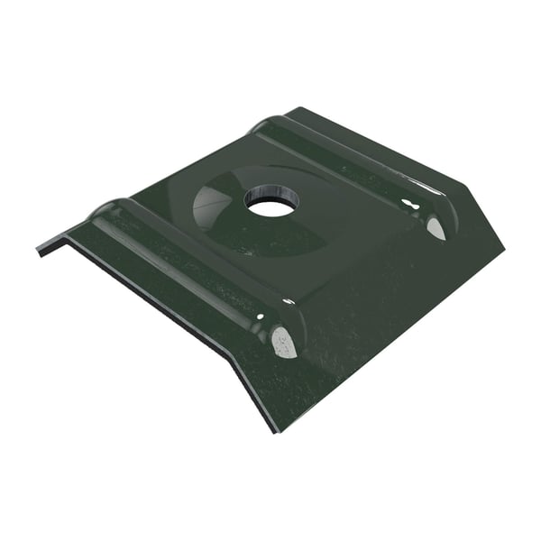 Kalotte Profil 20/1100 aus Aluminium in Chromoxidgrün (RAL 6020) mit Bohrung, Hauptansicht