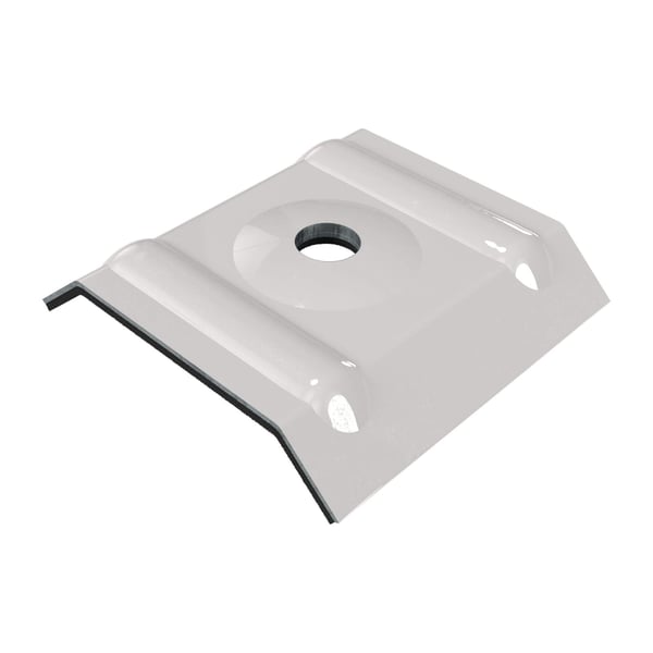 Kalotte Profil 20/1100 aus lichtgrauem Aluminium (RAL 7035) mit Bohrung, Hauptansicht
