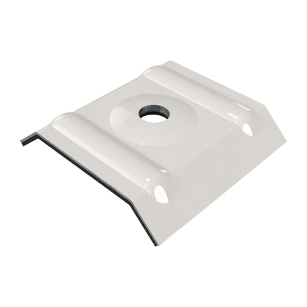 Kalotte Profil 20/1100 aus Aluminium, Grauweiß RAL 9002, mit zentraler Bohrung, Hauptansicht