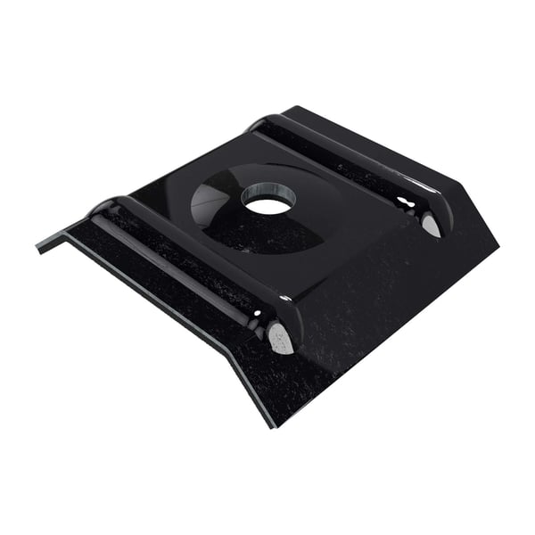 Kalotte Profil 20/1100 aus Aluminium Tiefschwarz RAL 9005, Hauptansicht schraeg von oben
