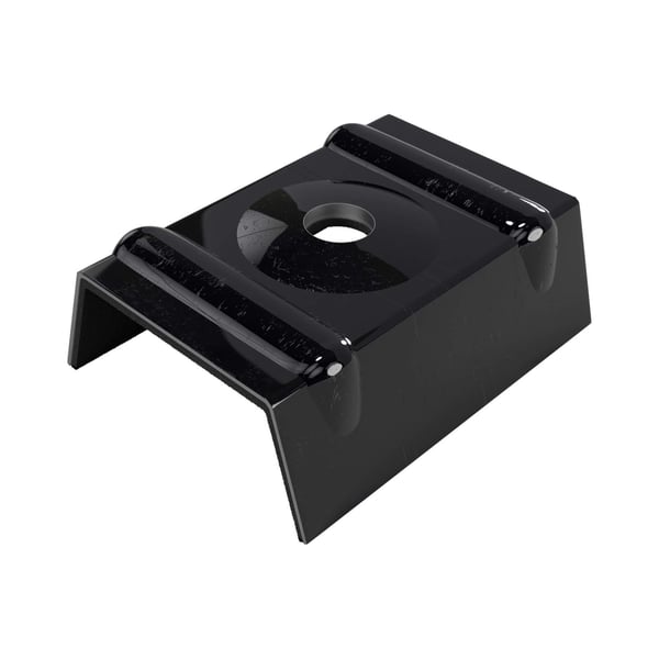 Kalotte Profil 33/500 aus Aluminium Tiefschwarz RAL 9005, Hauptansicht schraeg von oben