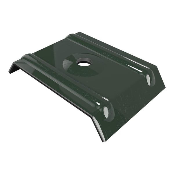 Kalotte Profil 35/207 aus Aluminium in Chromoxidgrün (RAL 6020) mit Bohrung, Hauptansicht
