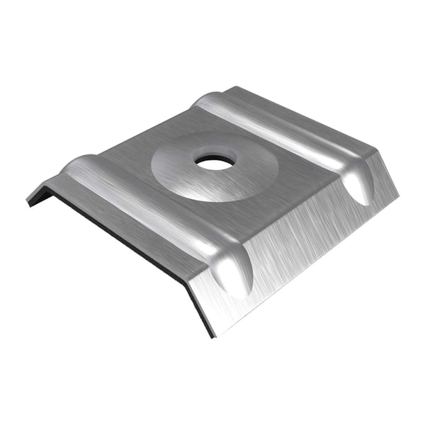 Kalotte Profil 76/18 Spundwand aus blankem Aluminium, Hauptansicht schraeg von oben