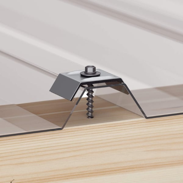 Kalotte Profil 76/18 Spundwand aus blankem Aluminium mit Schraube auf Profilplatte