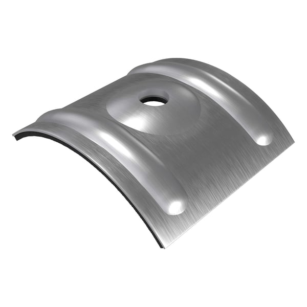 Kalotte Profil 76/18 Welle aus blankem Aluminium, Oberseite mit Bohrung