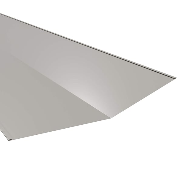 Kehlblech aus Stahl in Weißaluminium (RAL 9006), 0,50 mm Staerke, 25 µm Polyesterbeschichtung