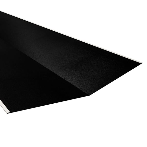 Kehlblech Stahl 0,50 mm Schwarz Mattpolyester, Detailansicht der Beschichtung