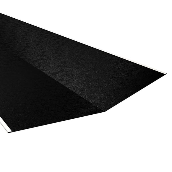 Kehlblech Tiefschwarz RAL 9005, 0,50 mm Stahl, Detailansicht der 80 µm Shimoco Beschichtung