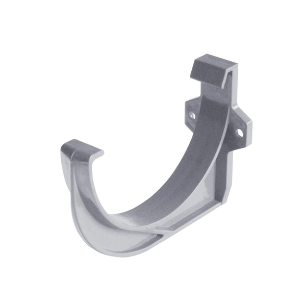 Einzelner Dachrinnenhalter aus Graphit PVC fuer halbrunde Dachrinnen