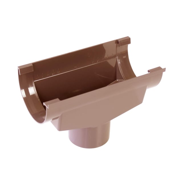 Brauner PVC Rinnenablaufstutzen von Plastmo