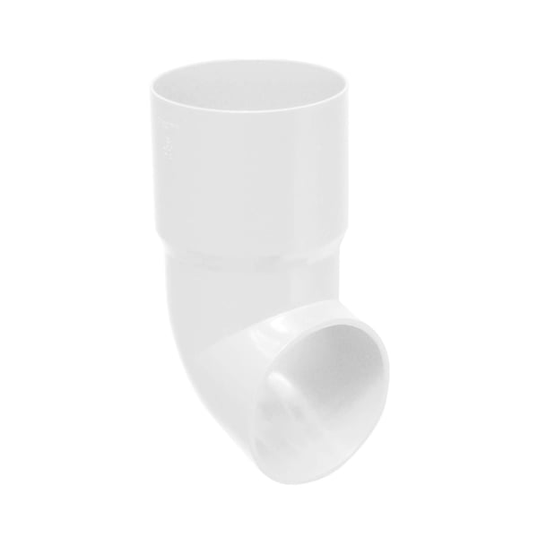 Weißer PVC Fallrohrbogen mit Muffe