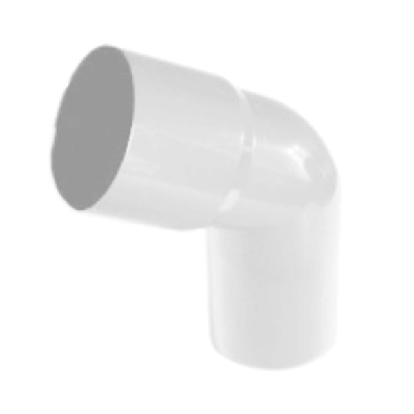 Weißer PVC Fallrohrbogen 90 Grad