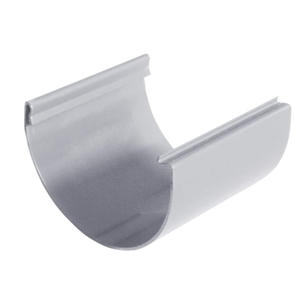 Einzelnes Stueck graue PVC Dachrinne von Plastmo