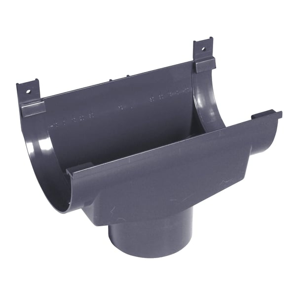 Kunststoff Rinnenablaufstutzen Graphit PVC, Detailansicht