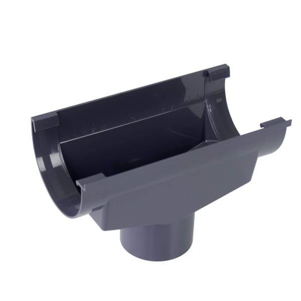 Graphit PVC Rinnenablaufstutzen, Detailansicht von oben