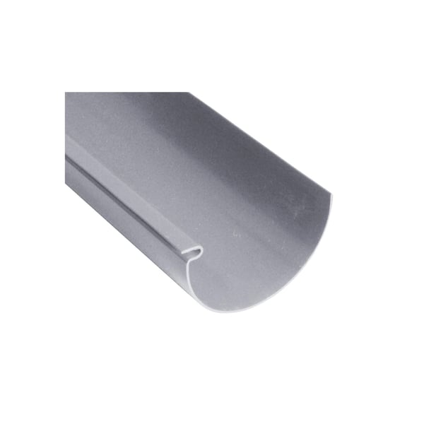 Graue PVC Dachrinne, Detailansicht des halbrunden Profils