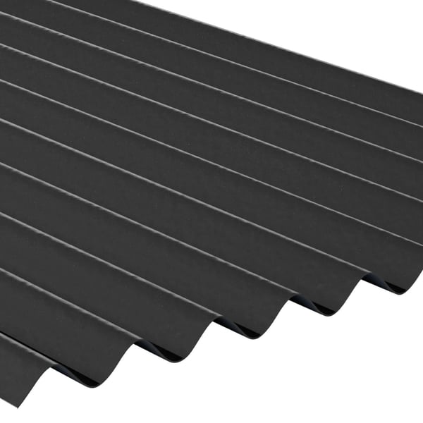 Kunststoff Profilplatte ReWell 94/34, schwarz, 2,20 mm Stärke, schräg von oben mit Wellenprofil