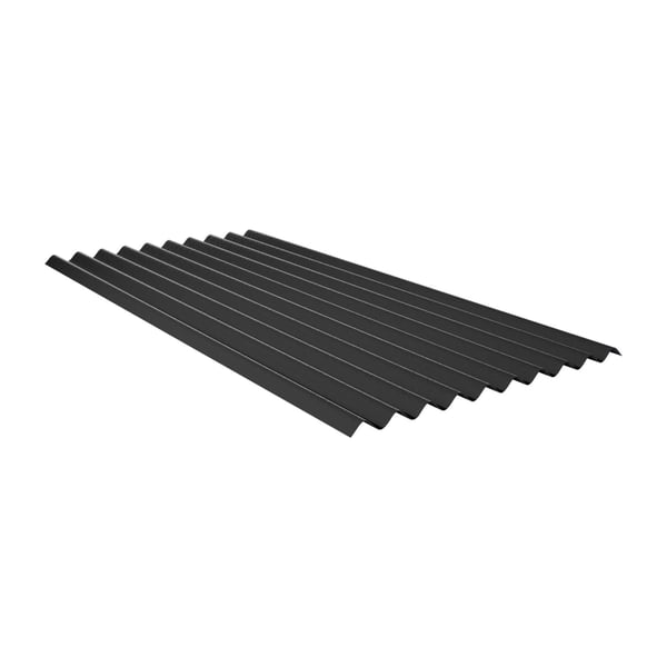 Kunststoff Profilplatte ReWell 94/34, schwarz, 2,20 mm Stärke, freigestellt auf weissem Hintergrund