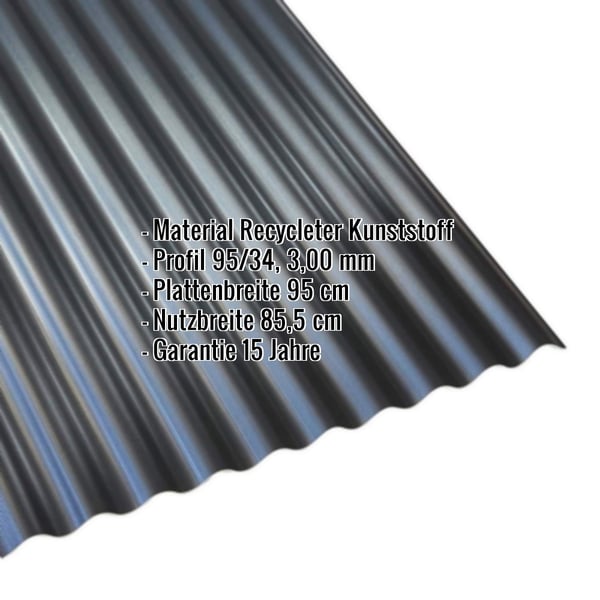 Kunststoff Profilplatte Scobanit EVO schwarz, 3,00 mm, mit eingeblendeten Eckdaten