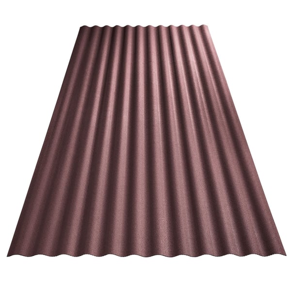 Kunststoff Profilplatte Scobanit light 76/18, rotbraun, 3,00 mm, schraeg von oben